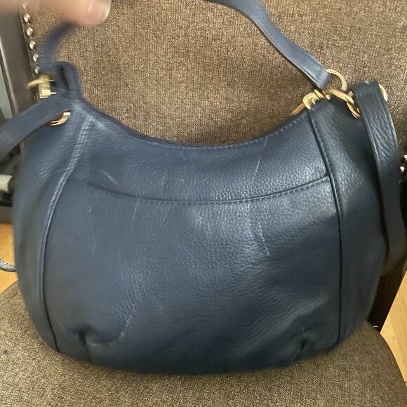 Michael Kors Navy Leather Tassel Crossbody Bag - Picture 3 of 14